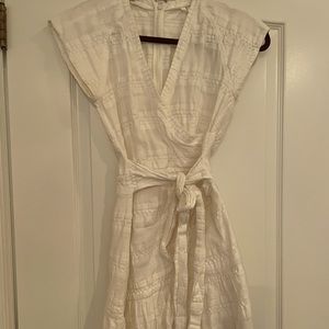 Veronica Beard white mini wrap belted mini dress size 0